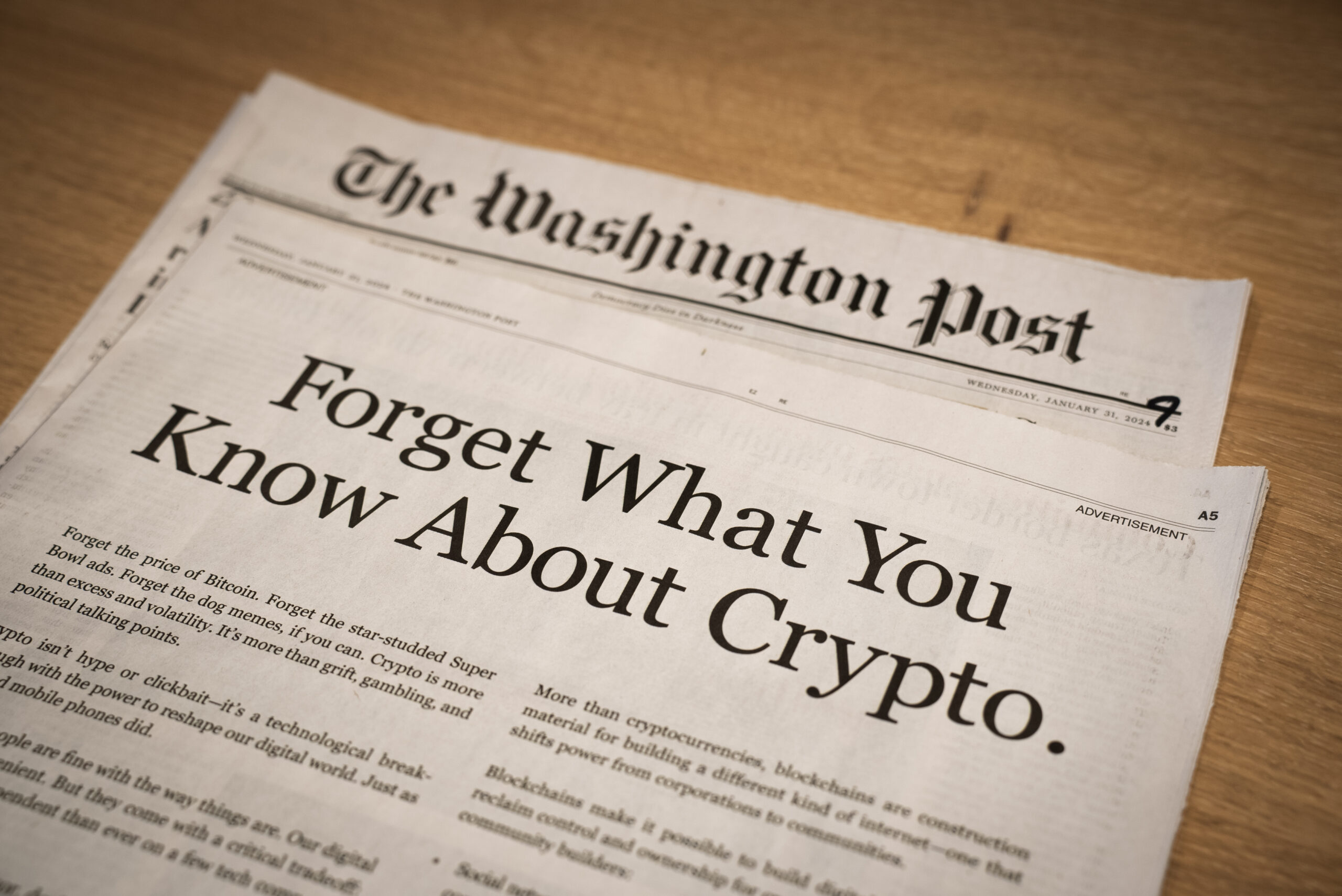 crypto ad in the washington post
